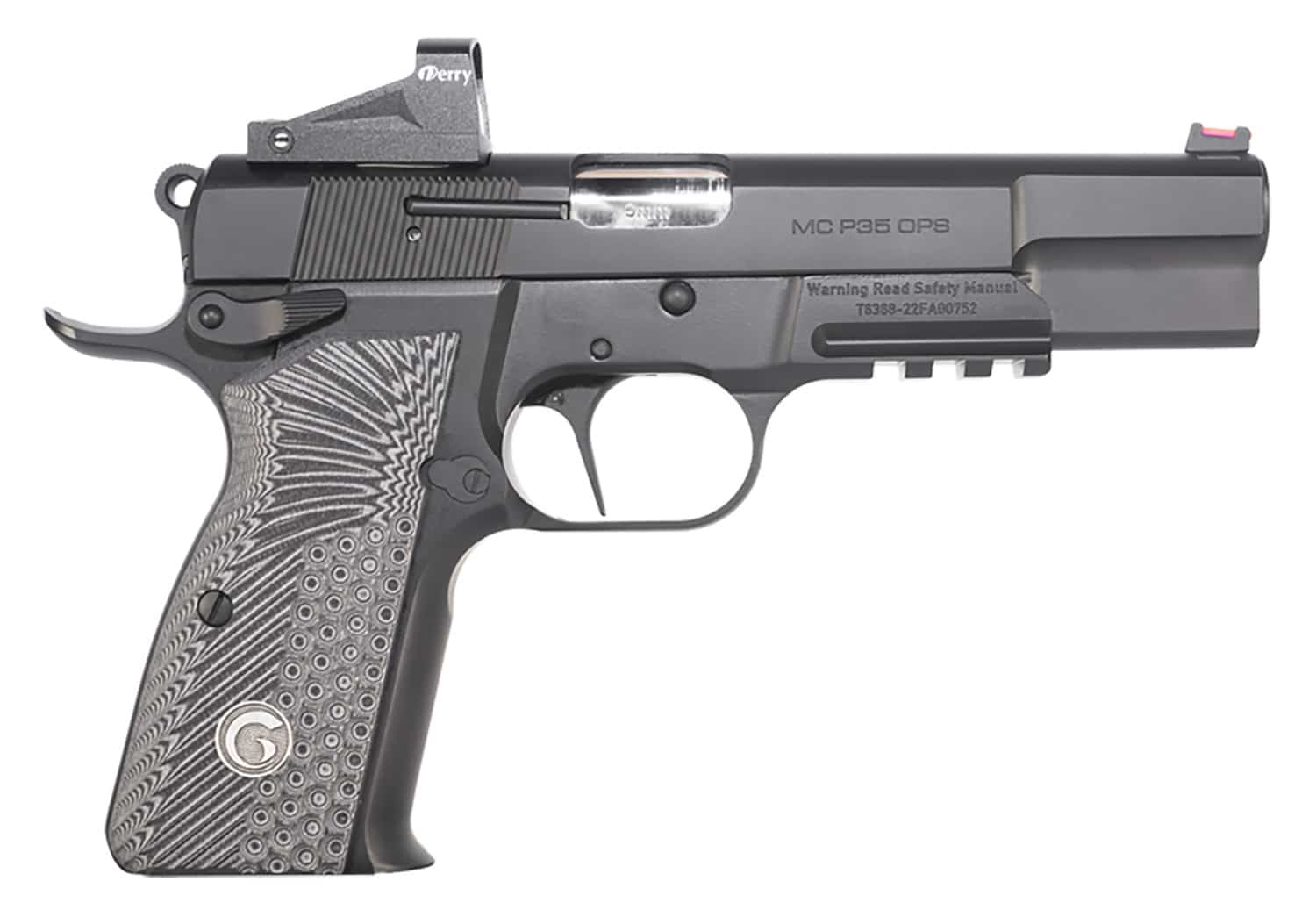 Girsan 390466 MCP35 OPS 9mm Luger 4.87" 15+1, Black, Serrated Blued Slide, Black & Gray Checkered Grip, Far-Dot Red Dot