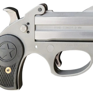Bond Arms BASRS Stinger  38 Special 2 Shot 3" Rough Matte Stainless Steel Barrel & Frame, Black Rubber Grips