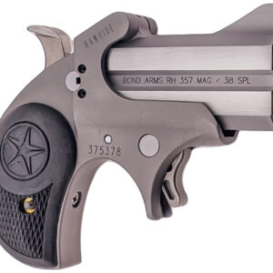 Bond Arms BARHR Rawhide  38 Special/357 Mag 2 Shot 2.50" Rough Matte Stainless Steel Barrel & Frame, Black Rubber Grips