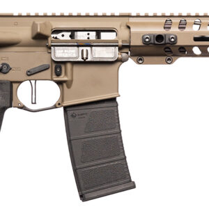 Patriot Ordnance Factory 01803 Minuteman DI 5.56x45mm 30+1 10.50" Nitride Treated Chrome Moly Barrel, 9" M-LOK Handguard, Patriot Brown Cerakote Receiver, Black Synthetic Buffer Tube, Black MFT Grips