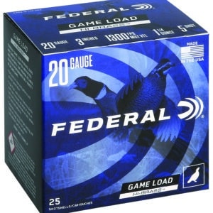 Federal H2585 Game-Shok High Brass 20Gauge 3" 1 1/4oz 5Shot 25 Per Box/10 Case