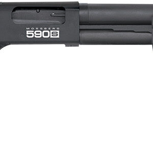 Mossberg 51604 590S 12 Gauge Pump 3" 13+1 20" Matte Blued Steel Barrel, Matte Blued Optic Ready Receiver, Fixed Black Synthetic Stock, Right Hand