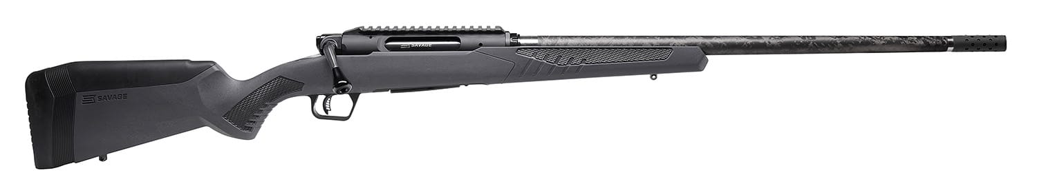 Savage Arms 57899 Impulse Mountain Hunter 30-06 Springfield 4+1 22" Carbon Fiber Threaded Barrel, Black Aluminum Receiver w/Picatinny Rail, Gray AccuStock Synthetic Stock, Ambidextrous