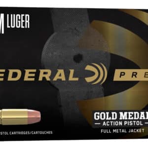 Federal GM9AP1 Gold Medal Centerfire Pistol 9mmLuger 147gr Full Metal Jacket 50 Per Box/10 Case