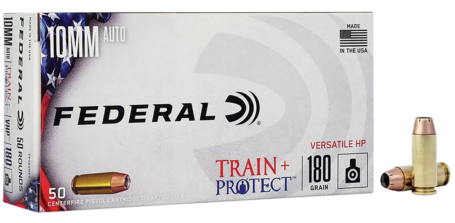Federal TP10VHP1 Train + Protect 10mmAuto 180gr Versatile Hollow Point 50 Per Box/10 Case