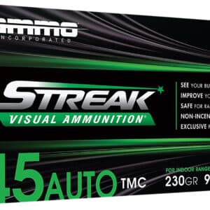 Ammo Inc 45230TMCSTRKGRN50 Streak Visual (GREEN) 45ACP 230gr Total Metal Case 50 Per Box/20 Case