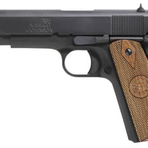 Iver Johnson Arms 1911A1938 1911 A1 38 Super 9+1 5" Black Steel Barrel, Matte Blued Serrated Steel Slide & Frame w/Beavertail, Double Diamond Checkered Walnut Grip