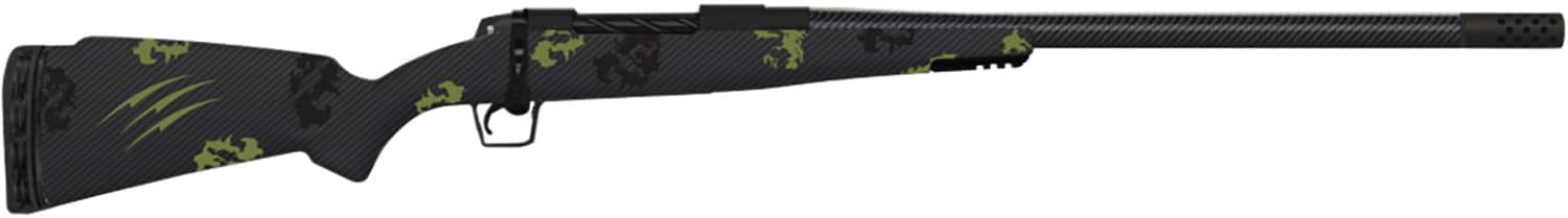 Fierce Firearms ROG300WIN22BF Carbon Rogue Full Size 300 Win 3+1 22" Carbon Fiber Hand Lapped/Match Grade Threaded Barrel, Black Cerakote Steel Receiver, Forest Camo Fierce Rogue Carbon Fiber Stock