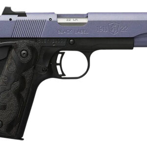 Browning 051893490 1911 Black Label Full Size Frame 22 LR 10+1, 4.25" Matte Stainless Steel Barrel, Crushed Orchid Cerakote Serrated Slide, Matte Black Polymer Frame w/Beavertail