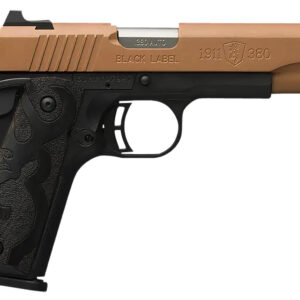 Browning 051987492 1911 Black Label Full Size Frame 380 ACP 8+1 4.25" Matte Stainless Steel Barrel, Copper Cerakote Serrated Stainless Steel Slide, Matte Black Polymer Frame, Black Polymer Grip