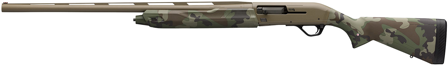 Winchester Repeating Arms 511313292 SX4 Hybrid Hunter 12 Gauge 3.5" Chamber 4+1 2.75" 28", FDE Cerakote Rec/Barrel, Woodland Camo Furniture, Fiber Optic Front Sight Left Hand