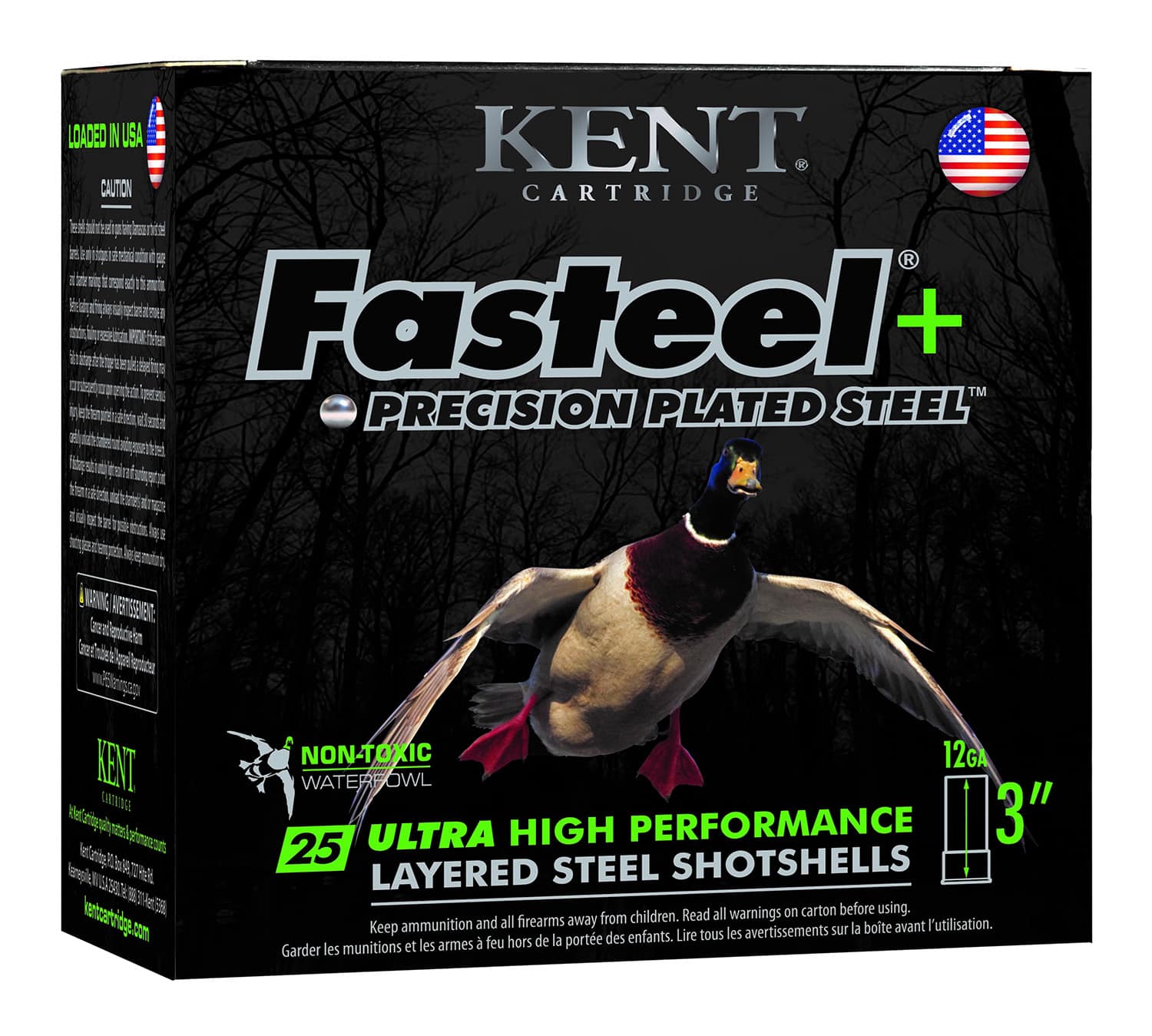 Kent Cartridge K123FSP362X4 Fasteel + 12 Gauge 3" 1 1/4 oz 2/4 Shot 25 Per Box/ 10 Case