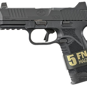 FN 66101650 509T Bundle Full Size Frame 9mm Luger 10+1 4.50" Black Steel Threaded Barrel, Black Optic Ready/Serrated Stainless Steel Slide, Black Polymer Frame w/Picatinny Rail 5 Magazines/Case