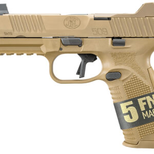 FN 66101652 509 Tactical Bundle 9mm Luger 10+1 4.50" Black Steel Threaded Barrel, Flat Dark Earth Optic Ready/Serrated SS Slide & Polymer Frame w/Picatinny Rail, Ambidextrous, 5 Magazines