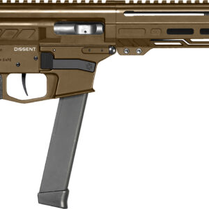 CMMG 99A68A2MB Dissent MKGS 9mm Luger 33+1 6.50", Midnight Bronze Rec, Picatinny Brace Adapter, 5.50" M-LOK Handguard, Left Side Charging Handle, Zeroed Linear Comp, TriggerTech Trigger