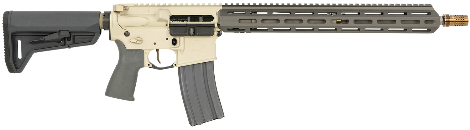 Q LLC SW55616INRIFLE Sugar Weasel 5.56x45mm NATO 30+1 16", FDE Rec, Gray Furniture, Magpul SL-K Stock, Cherry Bomb Muzzle Brake, Ambi Safety & Charging Handle