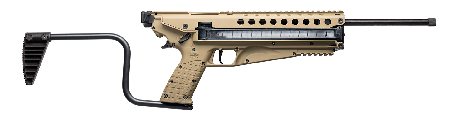 Kel-Tec R50TAN R50 5.7x28mm 50+1 16.10" Threaded Barrel, Tan Receiver & Polymer Grip, Side-Folding Stock, Adjustable Sights, QD Sling Mount