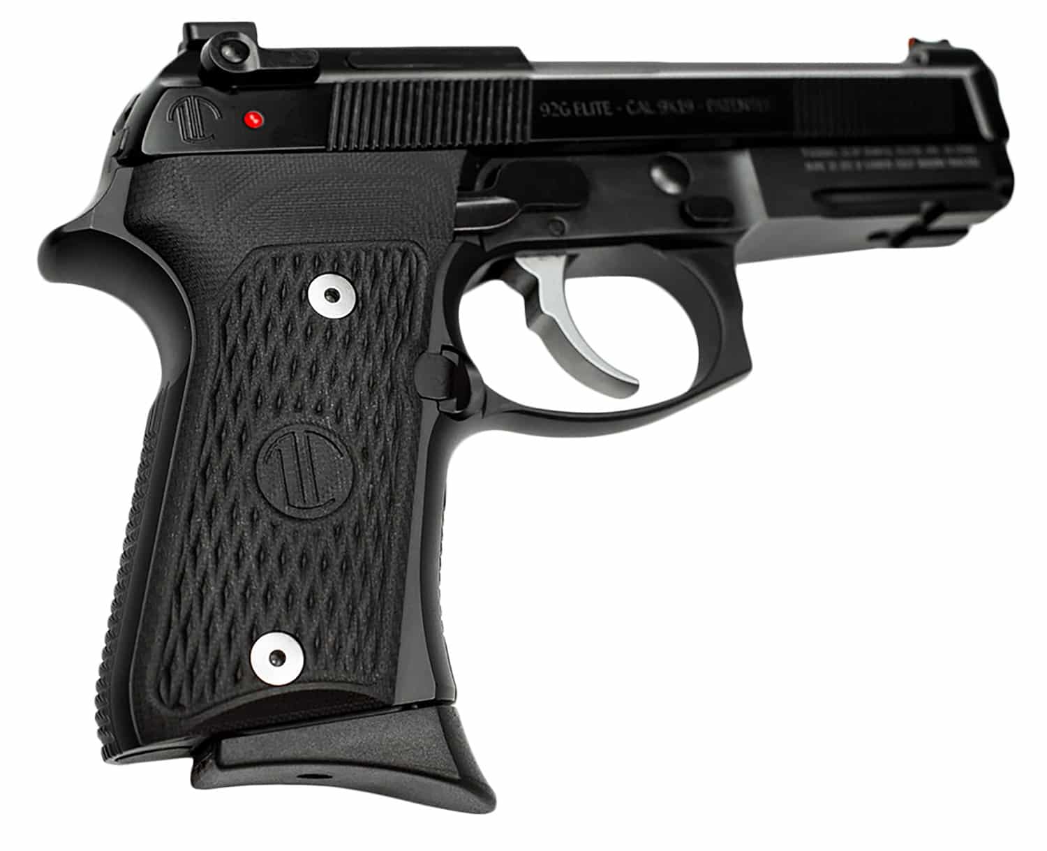 Langdon Tactical Tech LTT92CTJ Beretta 92 Elite Compact 9mm Luger 15+1 4.25" Stainless Target Crown Steel Barrel, Black Serrated Steel Slide, Black VZ G10 Grip, Optimized Trigger Bar & Trigger Job