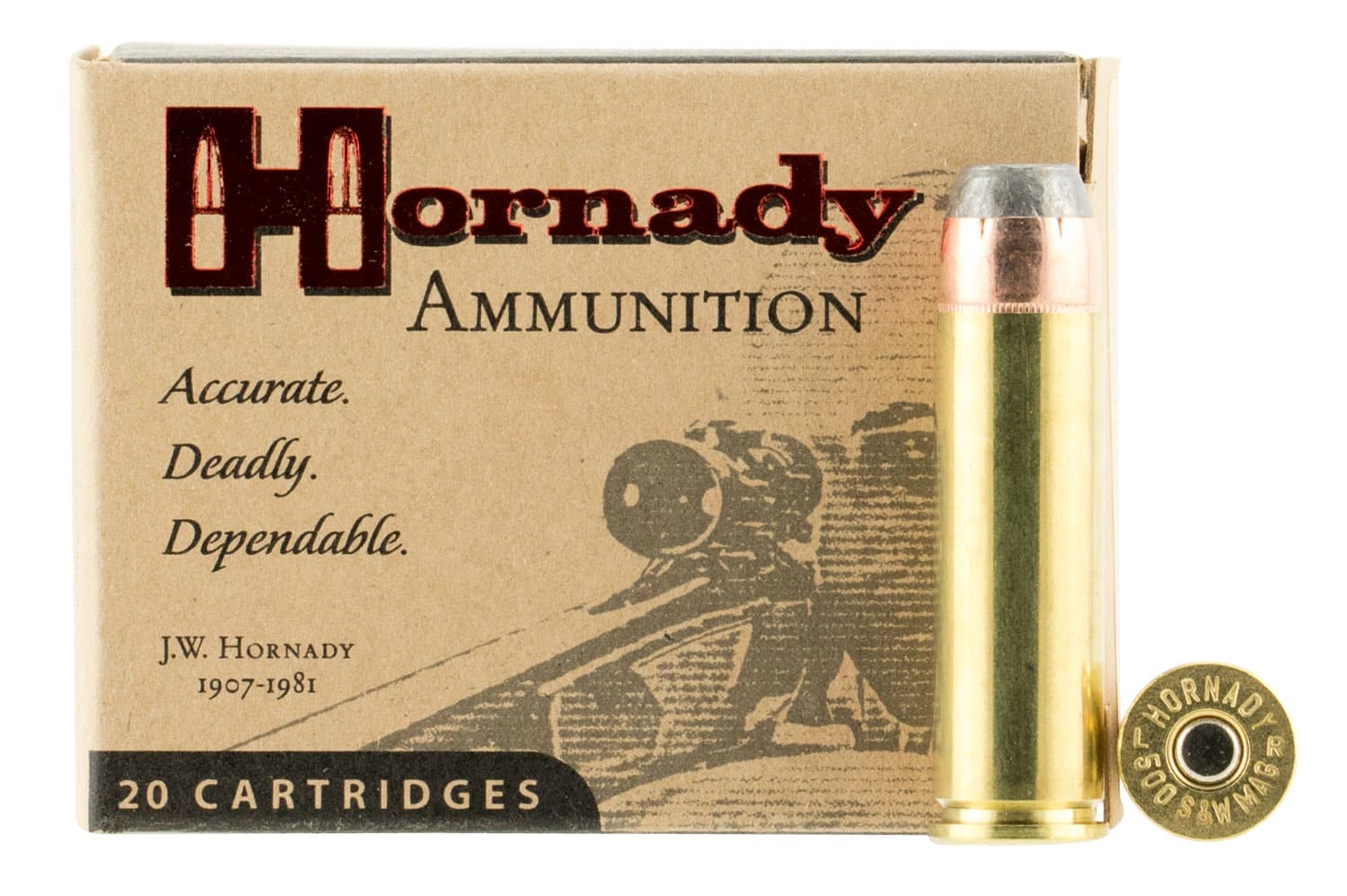 Hornady 9252 Custom 500S&WMag 500gr Hornady XTP Flat Point 20 Per Box/10 Case