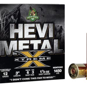 HEVI-Shot HS38126 HEVI-Metal Extreme 12Gauge 3" 1 1/4oz Steel/Tungsten 6/3Shot 25 Per Box/10 Case
