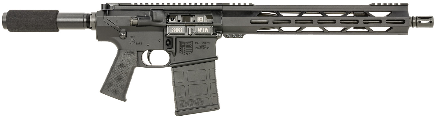 Diamondback DB1222C001 DB10 308 Win 20+1 13.50", Black, Carbon Lower, 9" M-LOK Handguard, Black Padded Buffer Tube/Magpul Grip