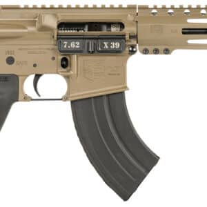 Diamondback DB1915O061 DB15 7.62x39mm 28+1 10", FDE, Carbon Lower, 9" M-LOK Handguard, Black Padded Buffer Tube/Magpul Grip