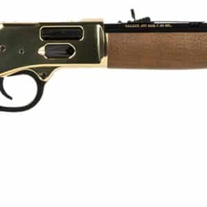 Henry H006GL Side Gate 44 Mag/44 Special 10+1 20" Blued Octagon Barrel, Polished Brass Rec, American Walnut Stock, Adj. Sight, Large Loop Lever