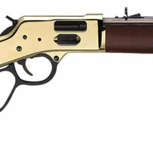 Henry H006GR Side Gate Carbine 44 Mag/44 Special 7+1 16.50" Blued Octagon Barrel, Polished Brass Rec, American Walnut Stock, Adj. Sight, Large Loop Lever
