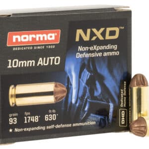 Norma Ammunition 611340020 Self Defense NXD 10mmAuto 93gr 20 Per Box/10 Case
