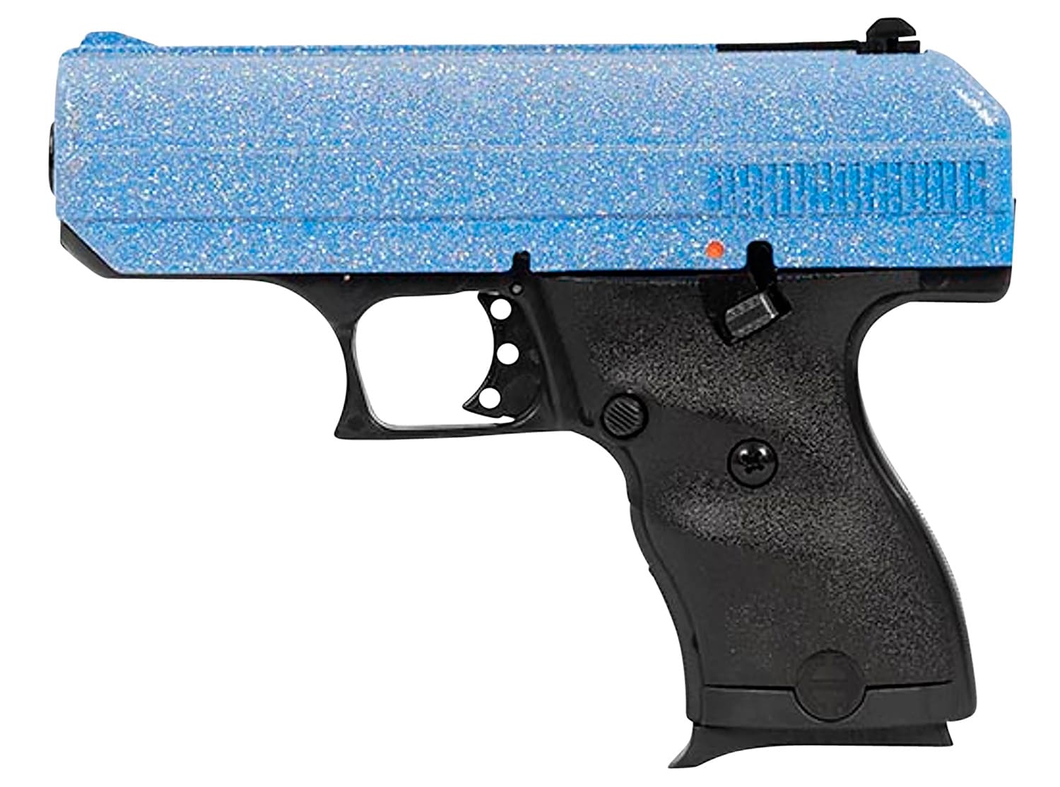 Hi-Point 916BLSP C9 9mm Luger 8+1 3.50" Black Steel Barrel, Hydro-Dipped Blue Sparkle Serrated Slide, Black Polymer Frame, Black Polymer Grips