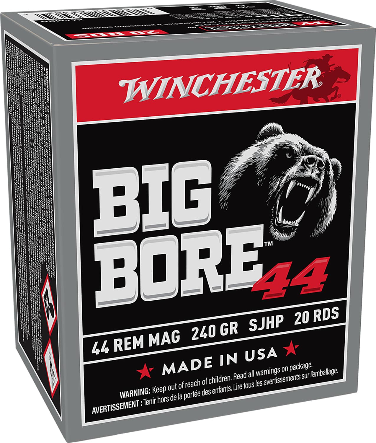 Winchester Ammo X44MBB Big Bore 44RemMag 240gr Semi Jacketed Hollow Point 20 Per Box/10 Case