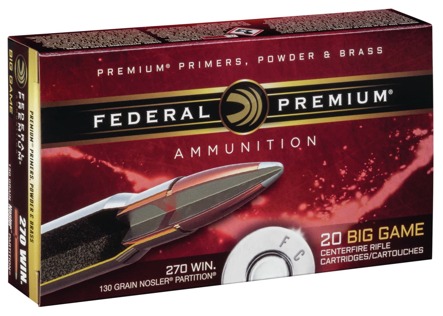 Federal P270P Premium 270Win 130gr Nosler Partition 20 Per Box/10 Case