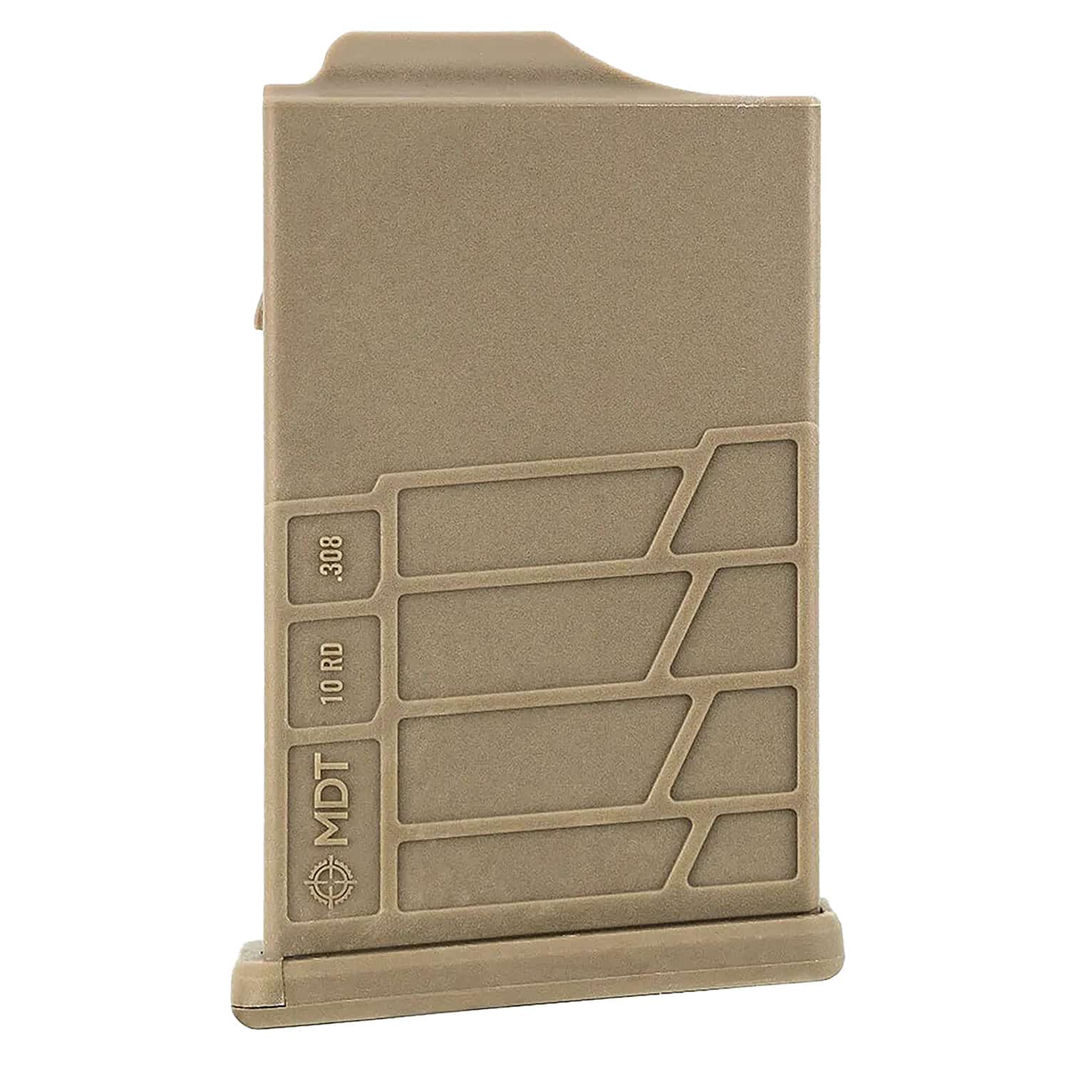 Mdt Sporting Goods Inc 104447FDE AICS Magazine 10rd Extended 308/6.5 Creedmoor Short Action, FDE Polymer Fits Some Chassis/Bottom Metal (MDT/XLR/KRG/GRS/CDI/Pacific Tool & Gauge)