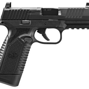 FN 66101387 545 MRD Full Size Frame 45 ACP 15+1, 4.10" Black Target Crown Steel Barrel, Black PVD Optic Cut/Serrated Steel Slide & Polymer Frame w/Picatinny Rail, Ambidextrous