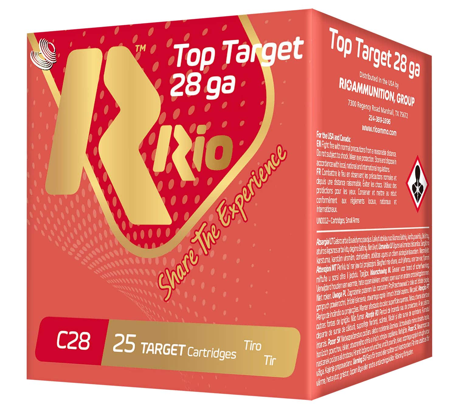 Rio Ammunition RC289 Top Target 28 Gauge 2.75" 3/4 oz 9 Shot 25 Per Box/ 10 Case