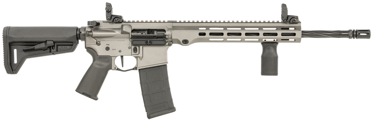 Maxim Defense MXM49734 MD15 L 5.56x45mm NATO 30+1 16" Fluted Barrel, Sniper Gray Rec/M-LOK Handguard, Black Magpul Furniture, SL-K Stock, MBUS Sights, Blackout Defense Flat Trigger