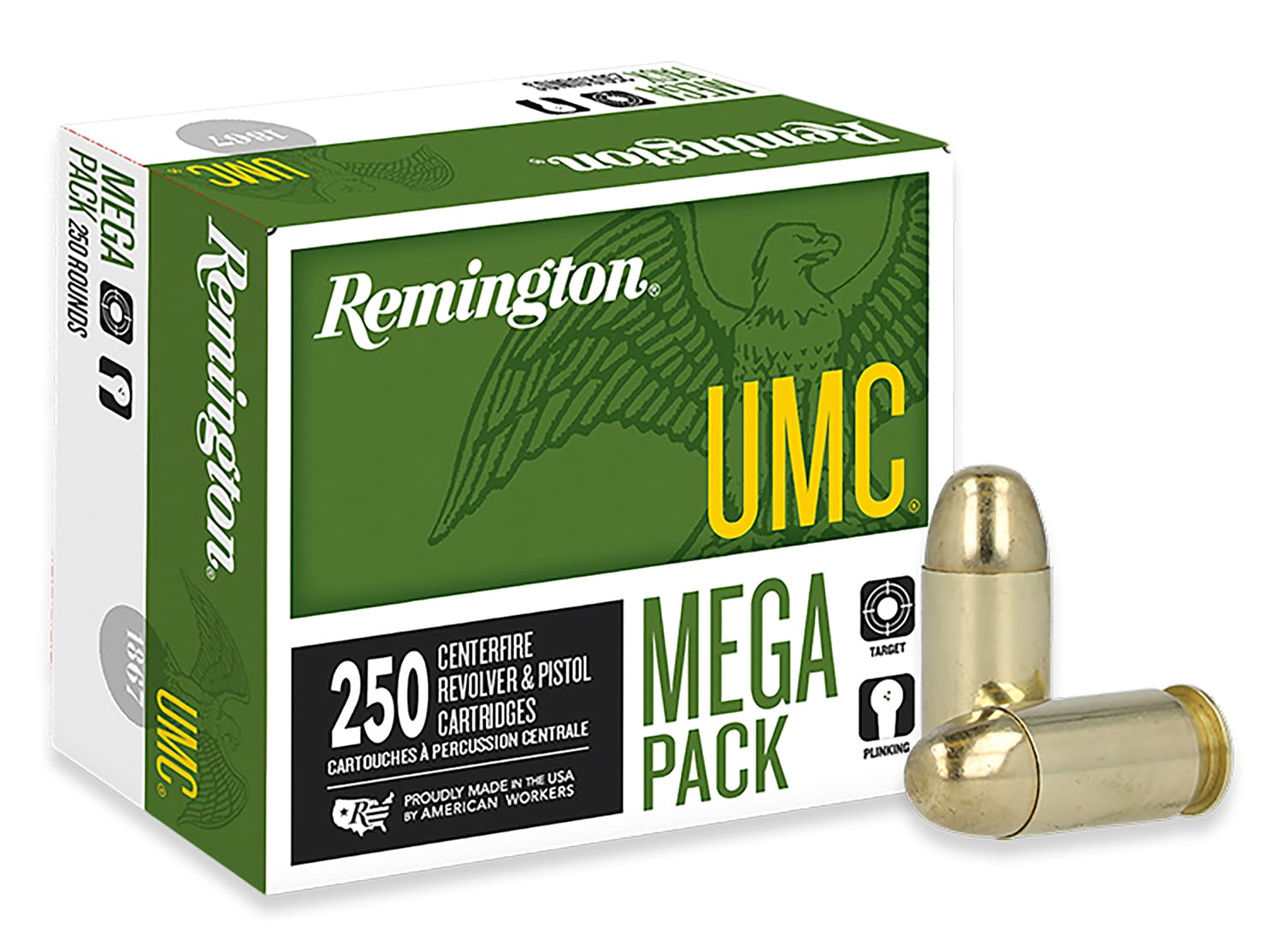 Remington Ammunition 23781 UMC Mega Pack 45ACP 230gr Full Metal Jacket 250 Per Box/4 Case