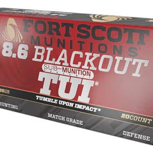 Fort Scott Munitions 86BLK285SCV2SS Tumble Upon Impact (TUI)  8.6Blackout 285gr Solid Copper Spun 20 Per Box/10 Case