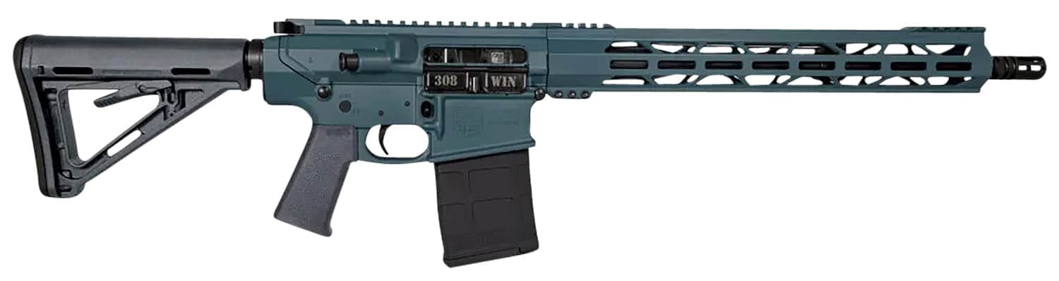 Diamondback DB1018C251 DB10 308 Win 16" 20+1, Jesse James Civil Defense Blue Rec/15" M-Lok Handguard, OEM Carbon Lower, Magpul Carbine Stock & K Grip, A2 Flash Hider