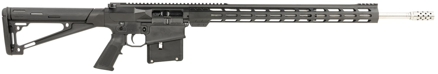 Great Lakes Firearms GL10LA7REMSSBLK AR-10 7mm Rem Mag 5+1 24", Black, 20" M-Lok Handguard Fixed Hogue OverMolded Stock, A2 Grip, Muzzle Brake