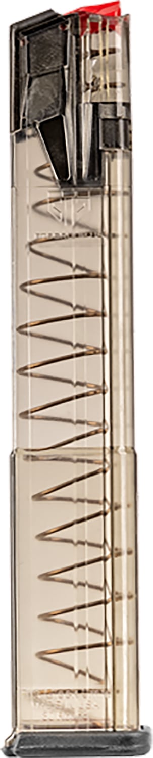 ETS Group OMGGLK18 Omega 32rd Extended 9mm Fits Glock 17/19 Translucent Smoke Polymer