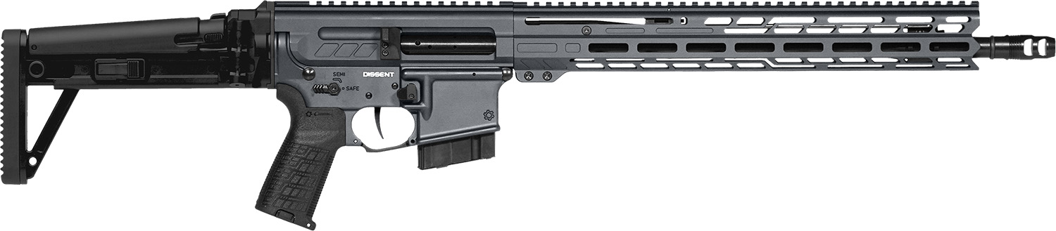 CMMG 60AA90CSG Dissent MK4 6mm ARC 10+1 (2) 16.10", Sniper Gray Rec/15" M-Lok Handguard, Side Charging Handle, Black Side Folding Stock & Zeroed Grip, Muzzle Brake, 60/90 Ambi Safety, Adj. Gas Block
