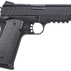 EAA GIRSAN 391044 MC1911 C Influencer Compact 45 ACP 8+1 4.40" Blued Steel Barrel, Black Cerakote Optic Ready/Serrated Steel Slide & Frame w/Picatinny Rail & Beavertail, Black Polymer Grip