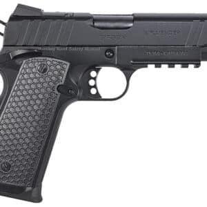 Girsan 391045 MC1911 C Influencer Compact 10mm Auto 9+1 4.40" Blued Steel Barrel, Black Cerakote Optic Ready/Serrated Steel Slide & Frame w/Picatinny Rail & Beavertail, Black Polymer Grip