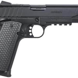 Girsan 391049 MC1911 S Influencer Full Size 38 Super 9+1 5" Blued Steel Barrel, Black Optic Ready/Serrated Steel Slide & Frame w/Picatinny Rail & Beavertail, Black Polymer Grip