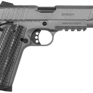 Girsan 391149 MC1911 S Influencer Full Size 38 Super 9+1 5" Black Steel Barrel, Tungsten Gray Cerakote Optic Ready/Serrated Steel Slide & Frame w/Picatinny Rail & Beavertail, Gray Polymer Grip