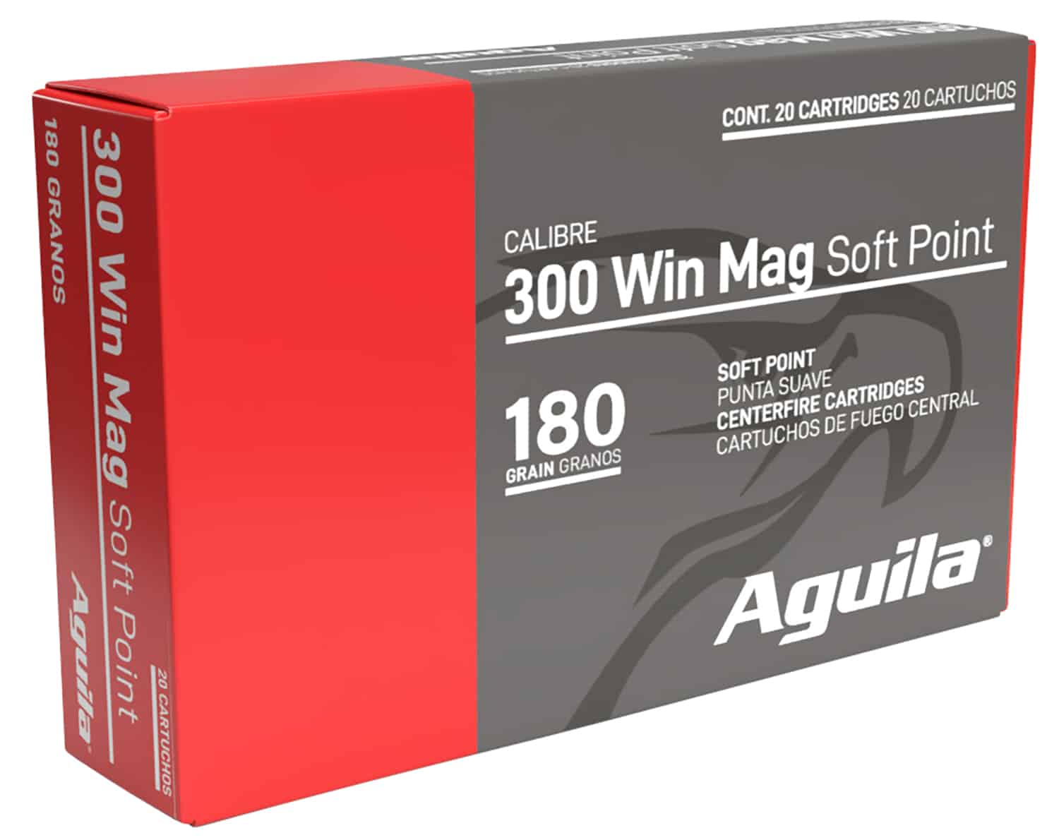Aguila 82044AG   300Win Mag 180gr InterLock Boat Tail Soft Point 20 Per Box/10 Case
