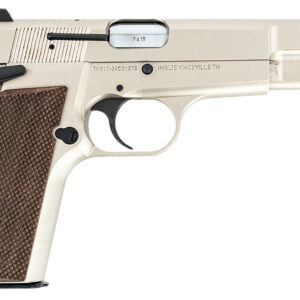 MAC 12000001 P-35 9mm Luger 15+1 4.70" Stainless Steel Barrel, Satin Nickel Serrated Steel Slide & Frame w/Beavertail & Picatinny Rail, G10 Grip