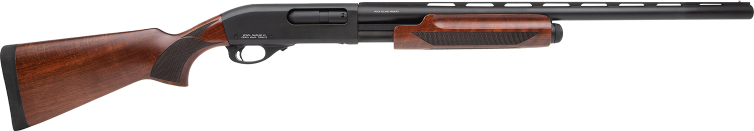 Rock Island PA12MNL26 PA12 Waterfowl 12 Gauge Pump 3.5" 4+1, 2" Black Anodized Smooth Bore/Vent Rib Barrel & Receiver, Fixed Walnut Wood Stock