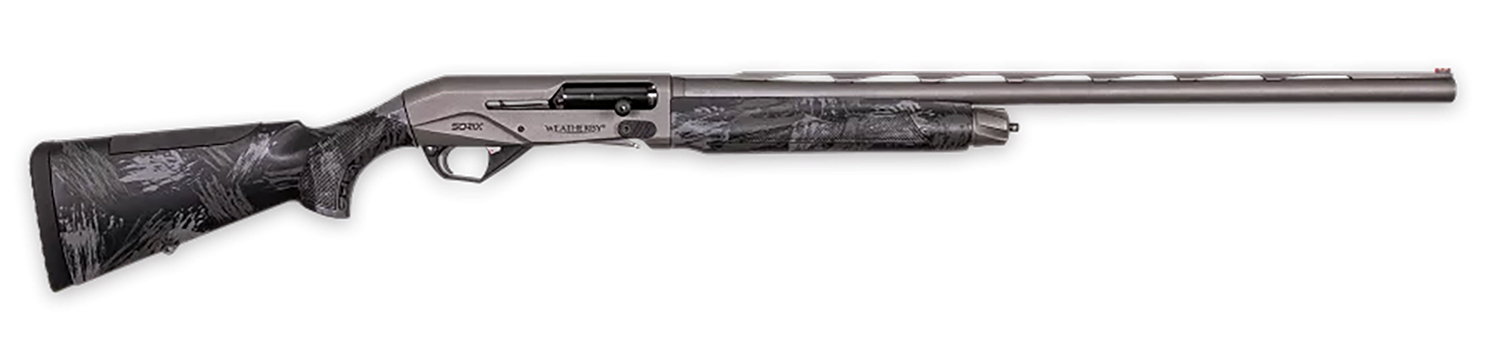 Weatherby XST1228SMG Sorix Full Size 12 Gauge Semi-Auto 3.50" 2+1 28" Gray Cerakote Vent Rib Barrel & Drilled & Tapped Steel Receiver, Storm Camo Synthetic Stock w/Adj Shim, Ambidextrous